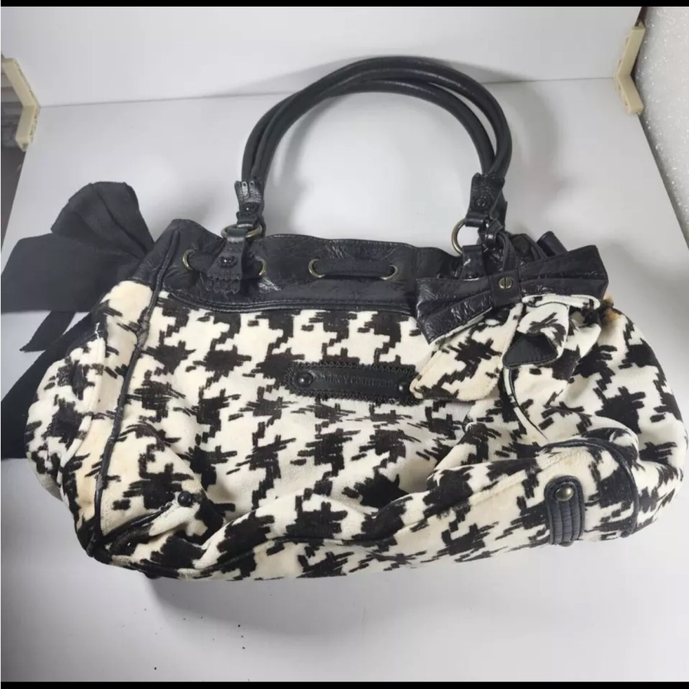 Vintage Juicy Couture Houndstooth Purse Large Tote Bag